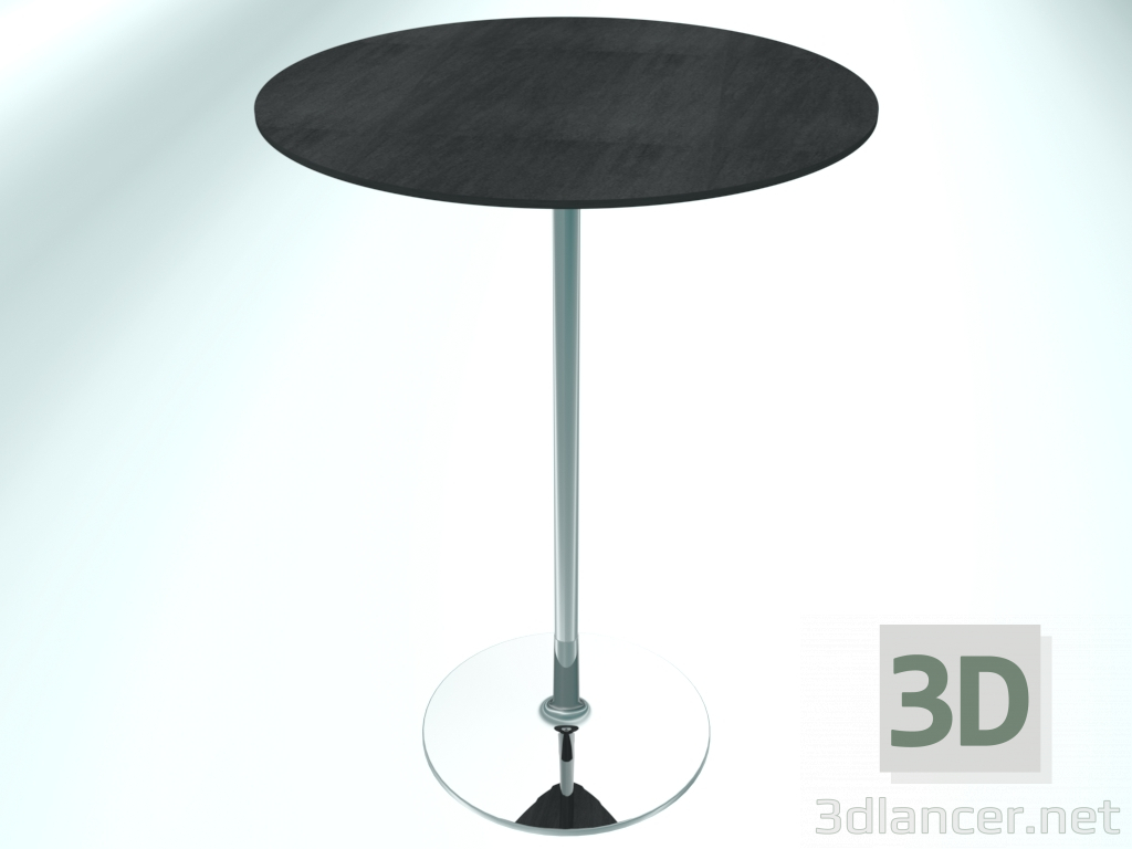 modello 3D Tavolo da ristorante rotondo (RR10 cromato CER3, Ø800 mm, H1100 mm, base rotonda) - anteprima