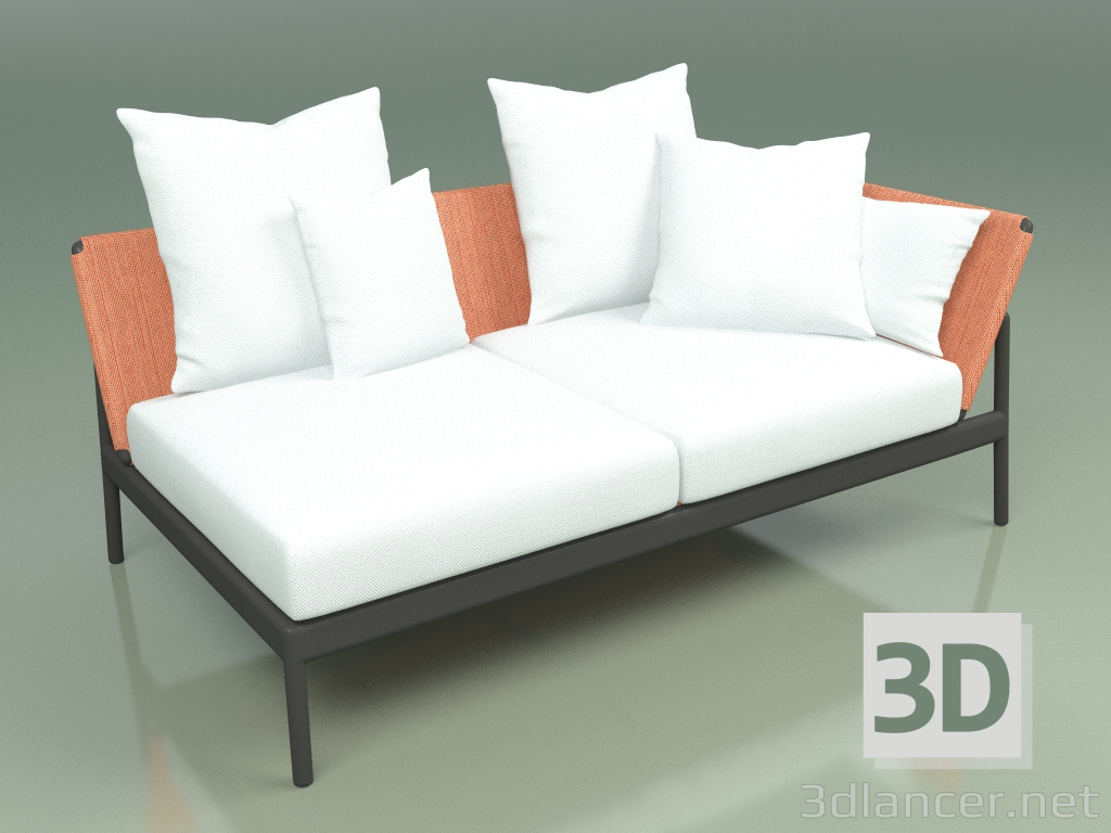 3d model Módulo de sofá izquierda 005 (Metal Smoke, Batyline Orange) - vista previa