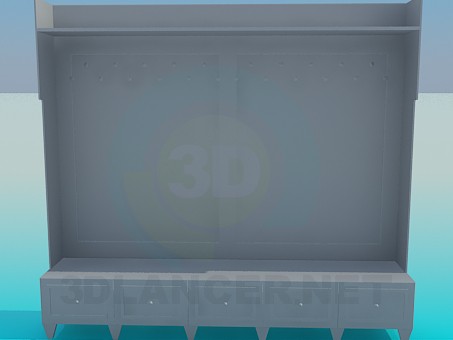 modello 3D Armadio nel corridoio di entrata - anteprima