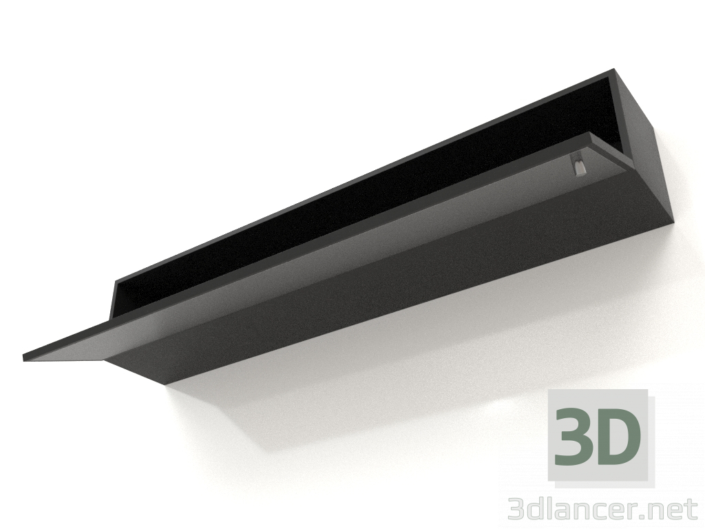 3d model Mirror with drawer (open) ZL 09 (1200x200x200, wood black) - preview