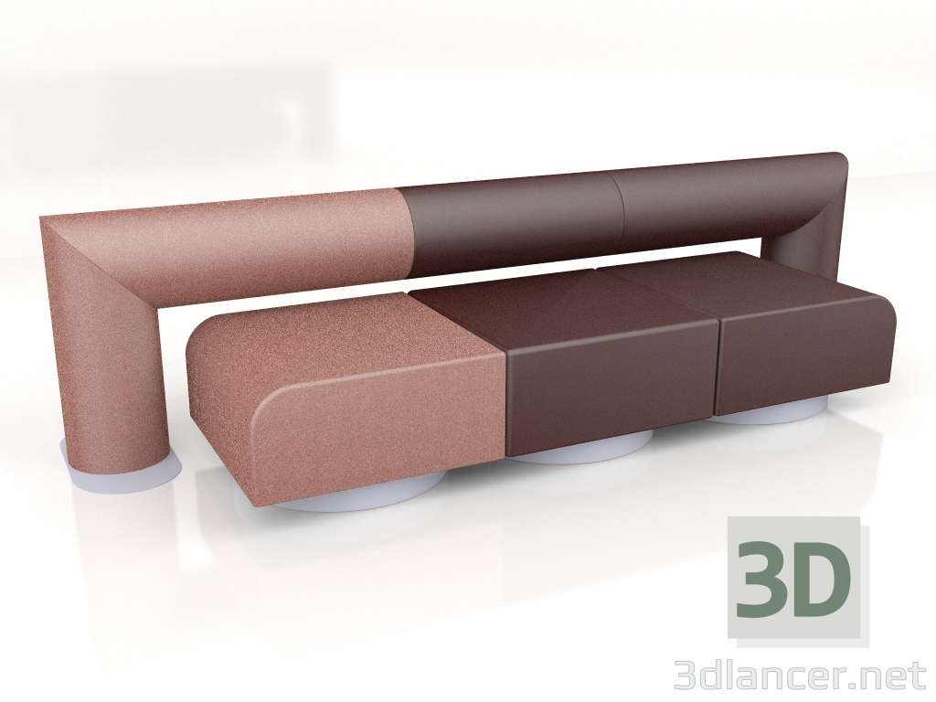 modèle 3D Canapé en rouleau RL11 - preview