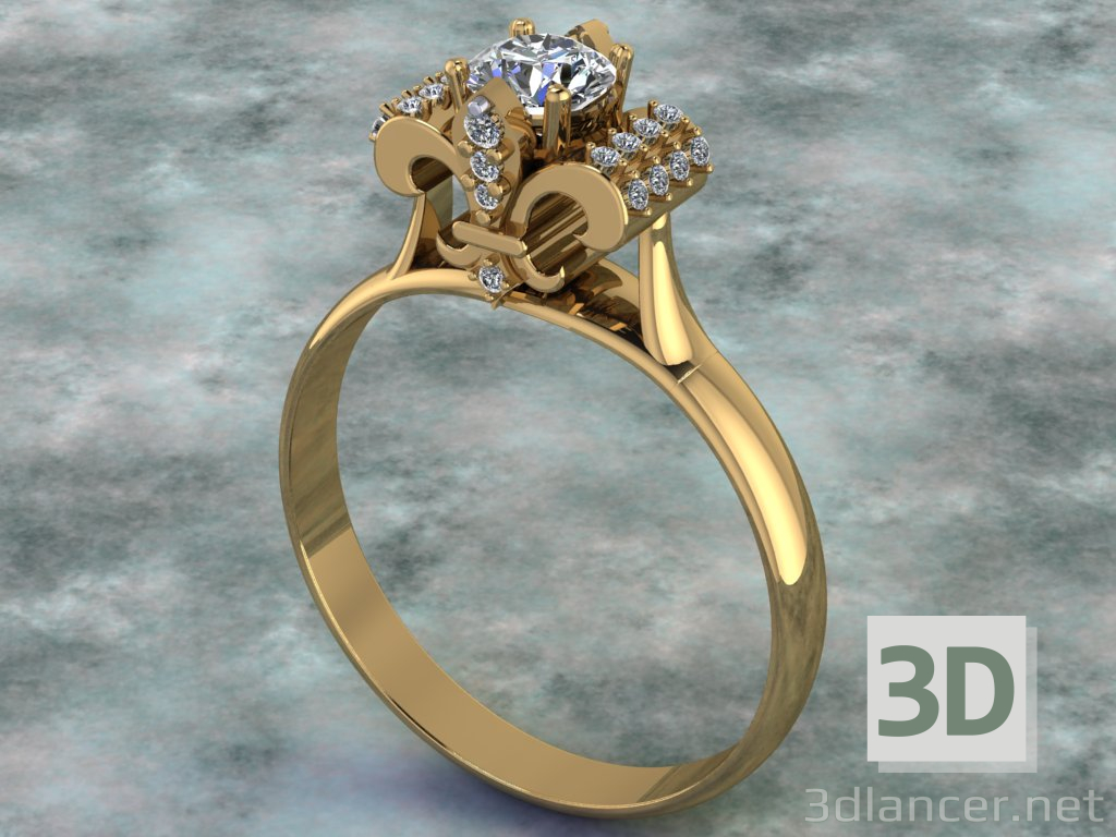 3D Fleor de lise yüzüğü modeli satın - render