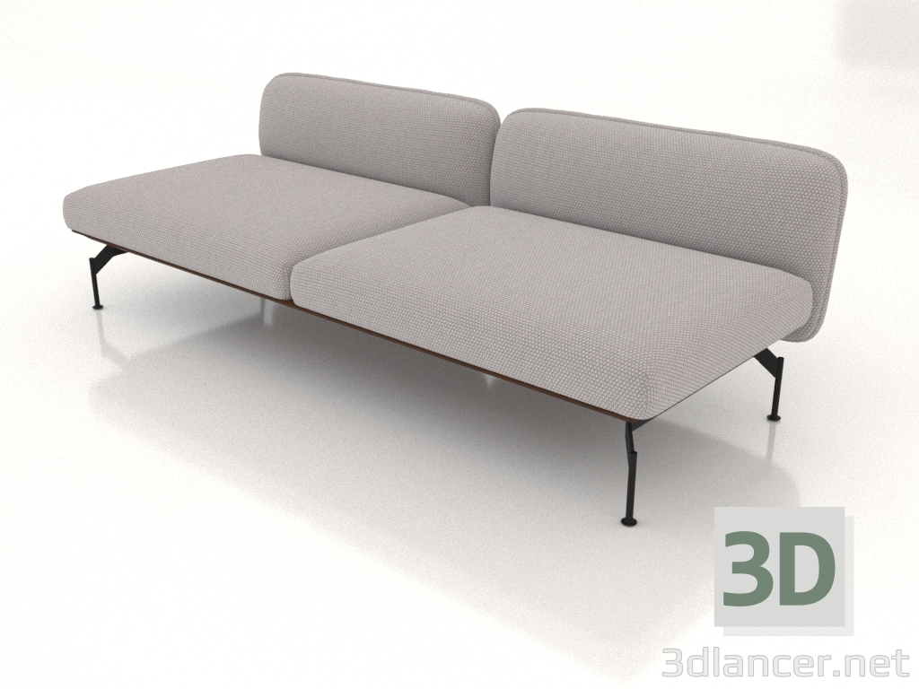 3D modeli Kanepe modülü 2,5 koltuk (dış tarafta deri döşeme) - önizleme
