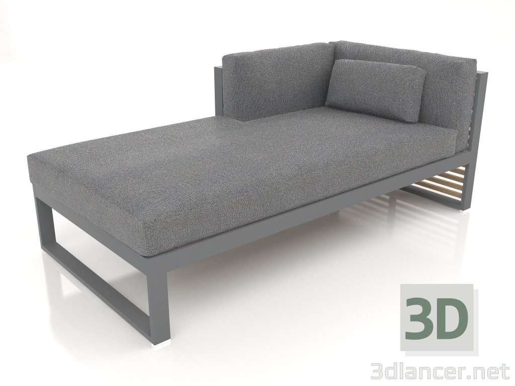 3D modeli Modüler kanepe, sol bölüm 2 (Antrasit) - önizleme