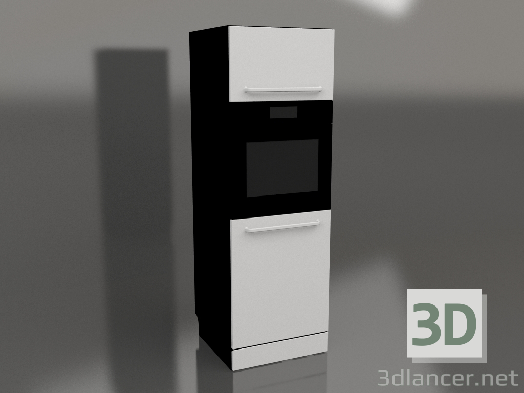 3D modeli Fırın ve bulaşık makinesi 60 cm (gri) - önizleme