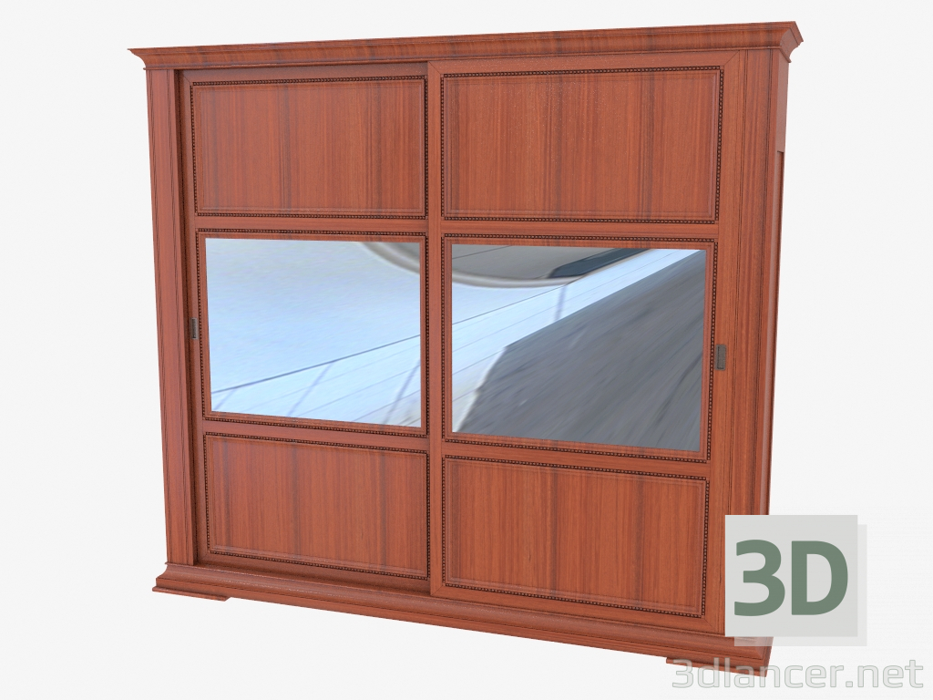 modèle 3D Une armoire à deux portes avec des miroirs 1811 - preview