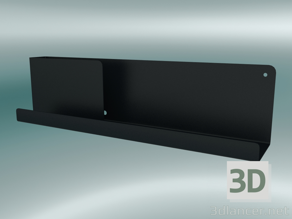 modello 3D Ripiano ripiegato (63x16,5 cm, nero) - anteprima
