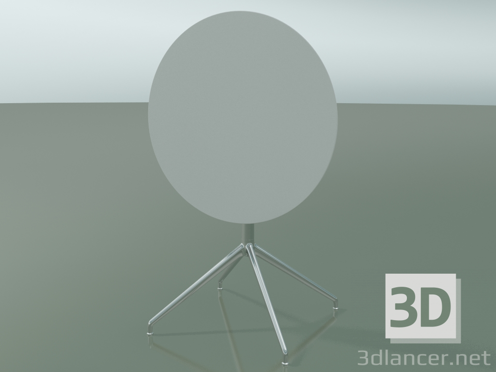 modello 3D Tavolo rotondo 5744 (H 72.5 - Ø69 cm, piegato, bianco, LU1) - anteprima