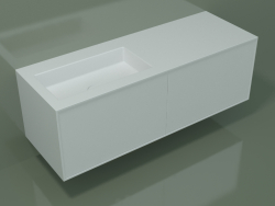 Washbasin with drawers (06UC834S1, Glacier White C01, L 144, P 50, H 48 cm)