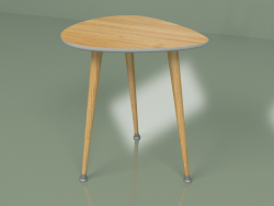 Приставной столик Капля (светло-серый, светлый шпон)