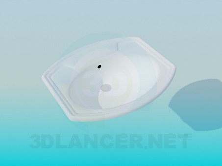 3d модель Раковина з кутами – превью 3d модель Раковина з кутами – превью