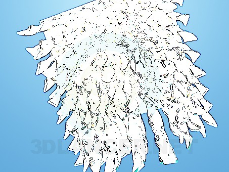 modelo 3D Lámpara Chandelier con espirales de vidrio - escuchar modelo 3D Lámpara Chandelier con espirales de vidrio - escuchar