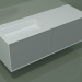 modèle 3D Lavabo avec tiroirs (06UC834S1, Silver Grey C35, L 144, P 50, H 48 cm) - preview