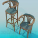 modello 3D Un set di sedie in legno - anteprima