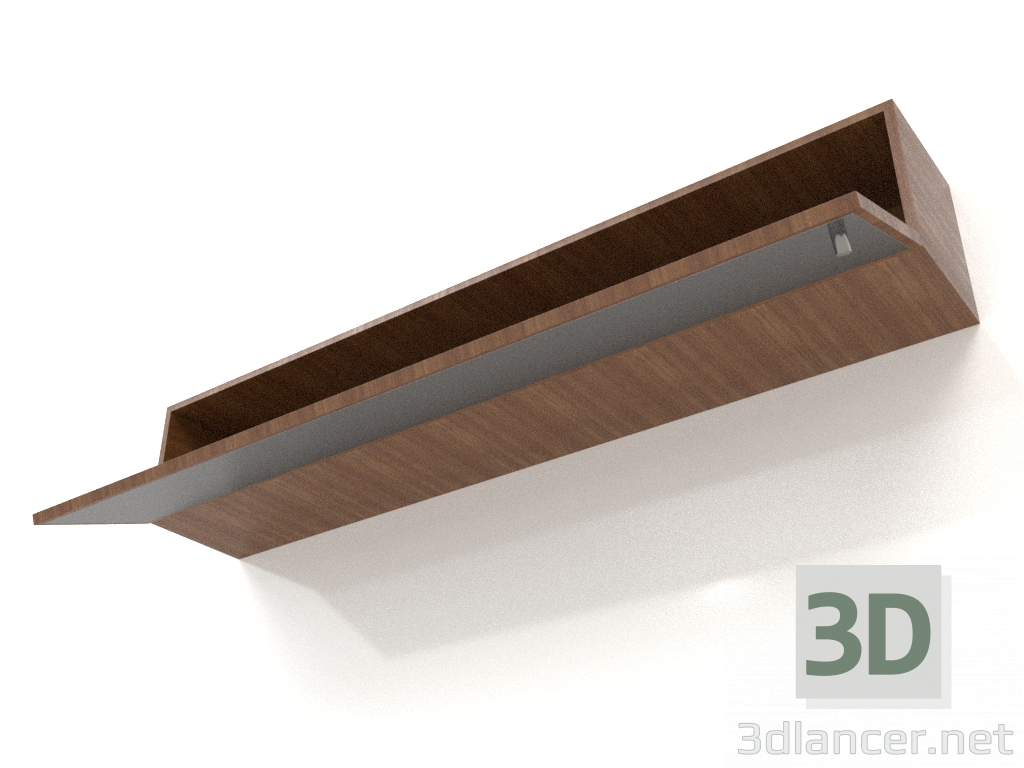 modello 3D Specchio con cassetto (a giorno) ZL 09 (1200x200x200, legno marrone chiaro) - anteprima