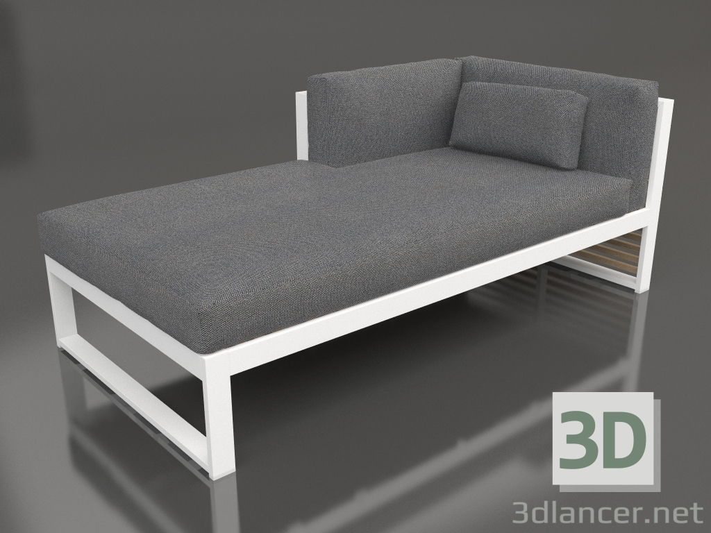 modèle 3D Canapé modulable, section 2 gauche (Blanc) - preview