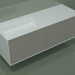 modèle 3D Lavabo avec tiroirs (06UC834S1, Clay C37, L 144, P 50, H 48 cm) - preview