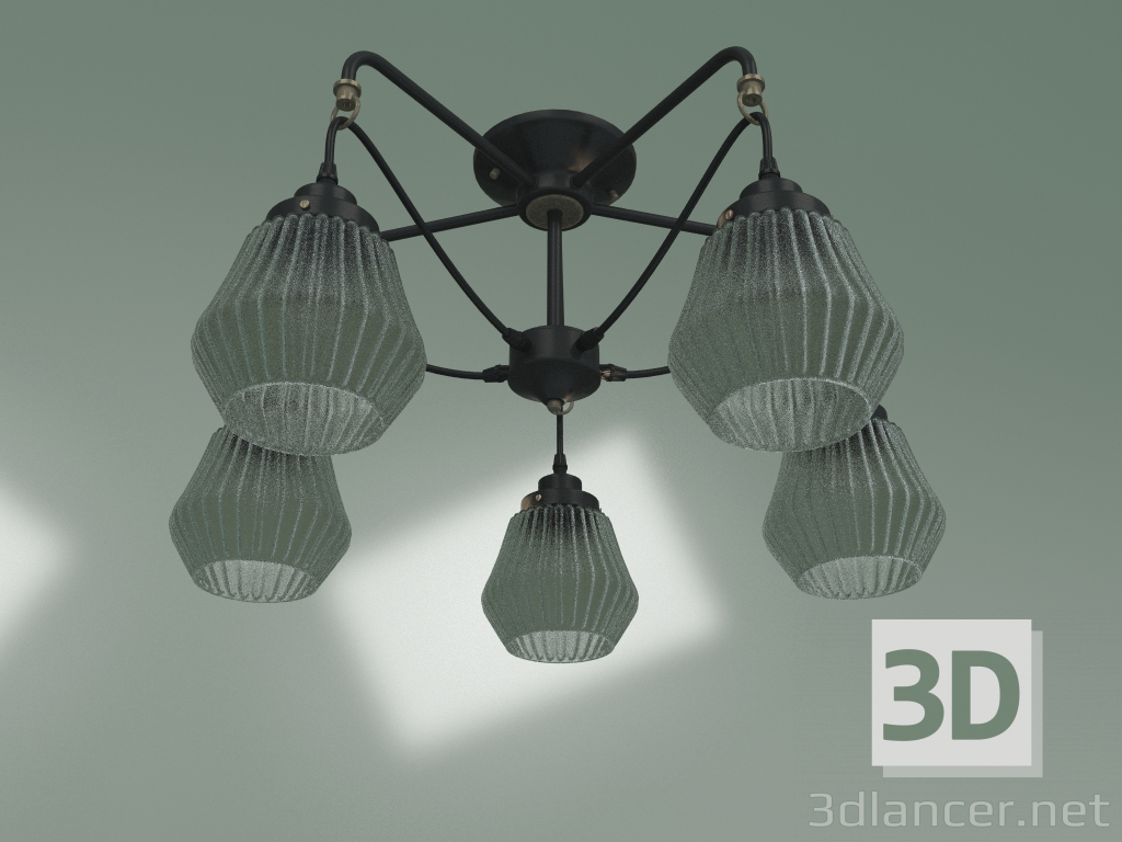 modello 3D Lampadario a soffitto 70078-5 (nero) - anteprima