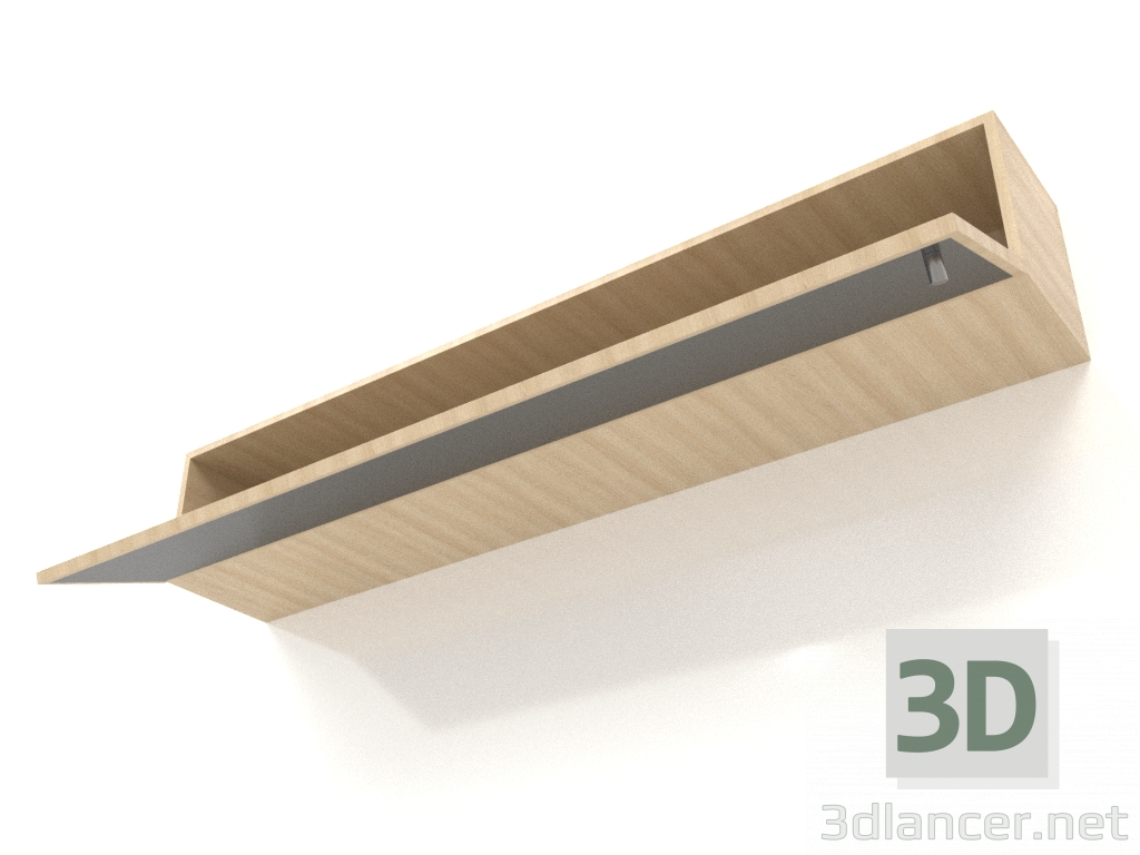 3D Modell Spiegel mit Schublade (offen) ZL 09 (1200x200x200, Holz weiß) - Vorschau