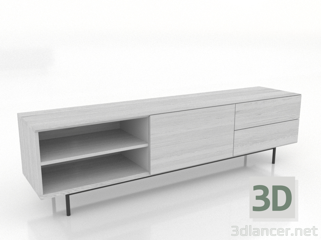 modello 3D Mobile TV 2 1800 mm (bianco RAL 9010) - anteprima modello 3D Mobile TV 2 1800 mm (bianco RAL 9010) - anteprima