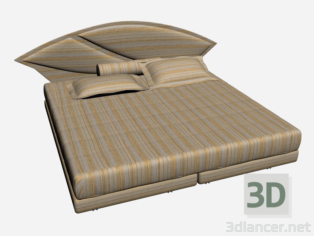 3d модель Подвійний GINEVRA ліжко – превью