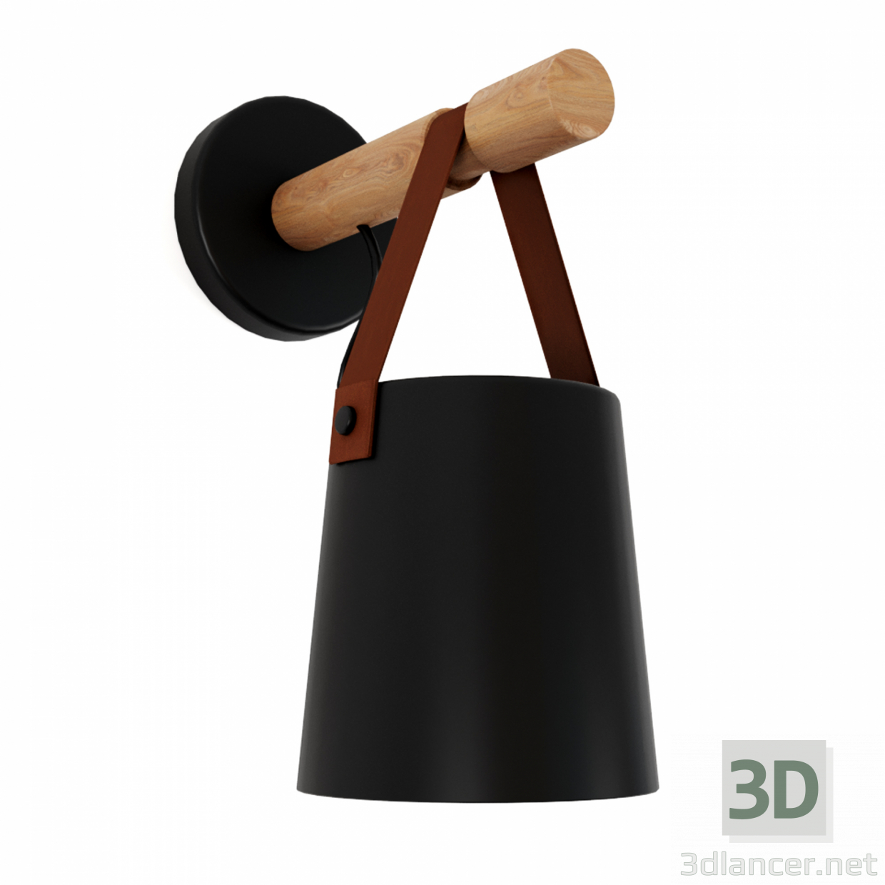 3d model Nordic Wooden Hanging Wall Lamp 46357
