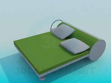 3d модель Двуспальная кровать – превью 3d модель Двуспальная кровать – превью