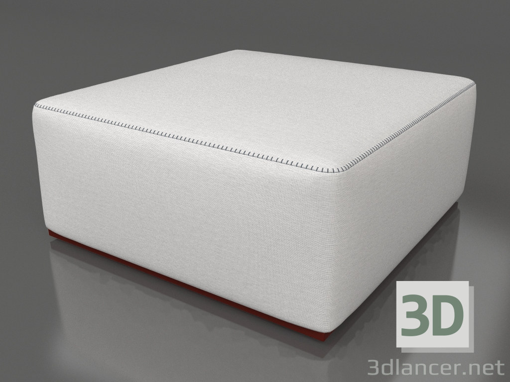 modello 3D Modulo divano, pouf (Rosso vino) - anteprima