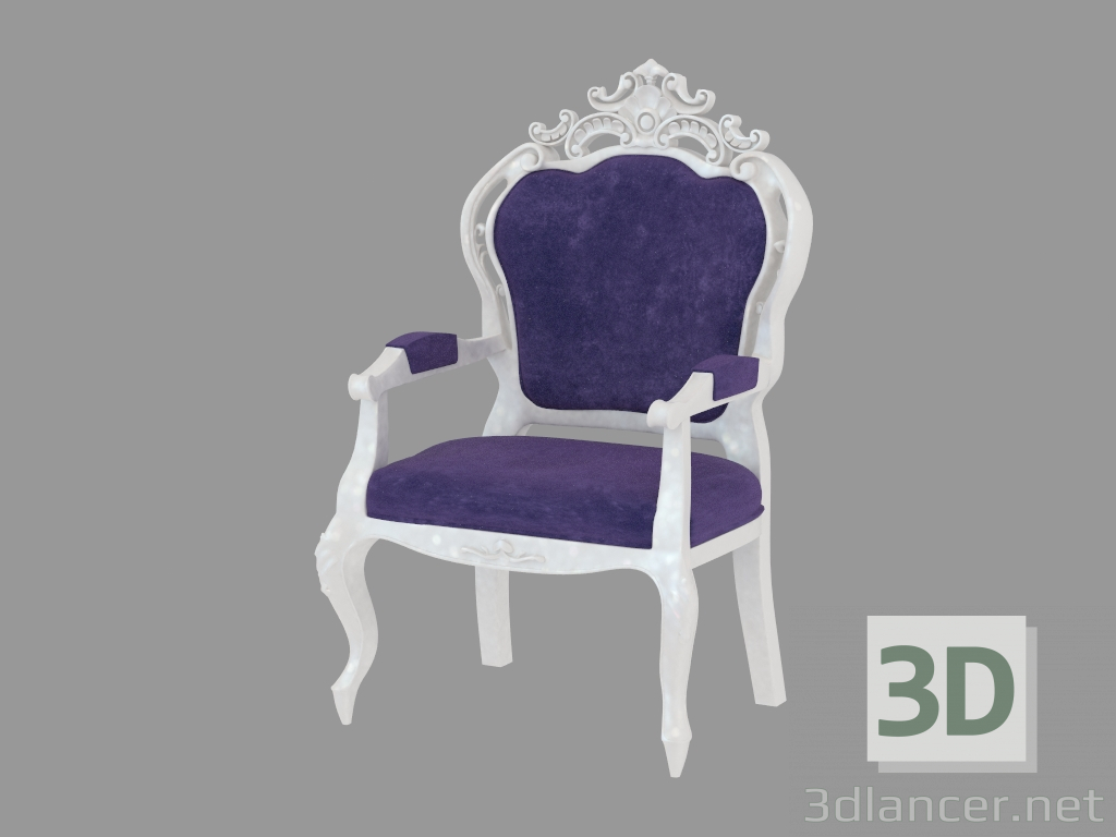 3D Modell Stuhl mit Armlehnen im Art-Deco-Stil - Vorschau
