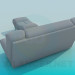 modello 3D Set di poltrona, divano e pouf - anteprima