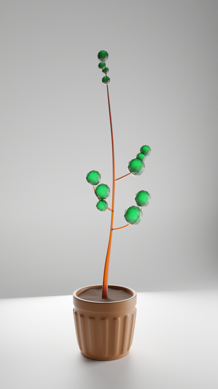 3d модель скляне деревце – превью