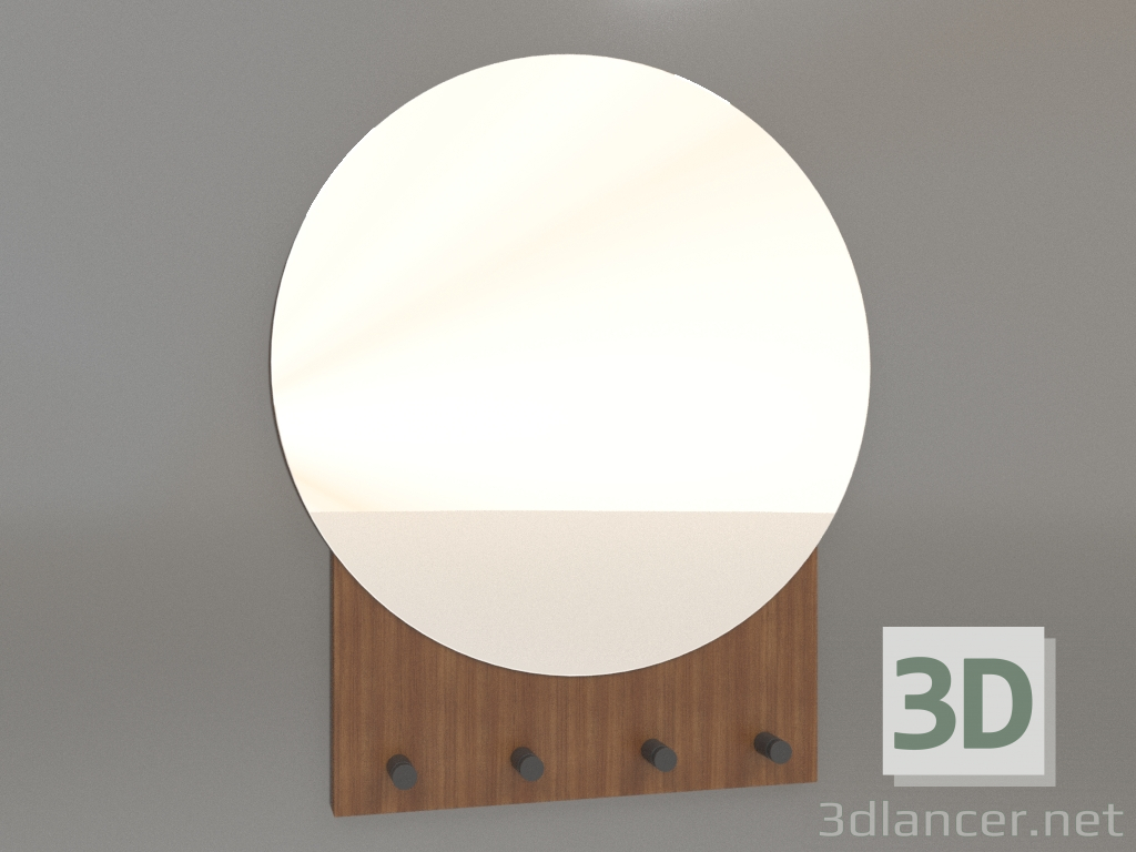 3d модель Дзеркало з гачками ZL 10 (500x600, wood brown light) – превью