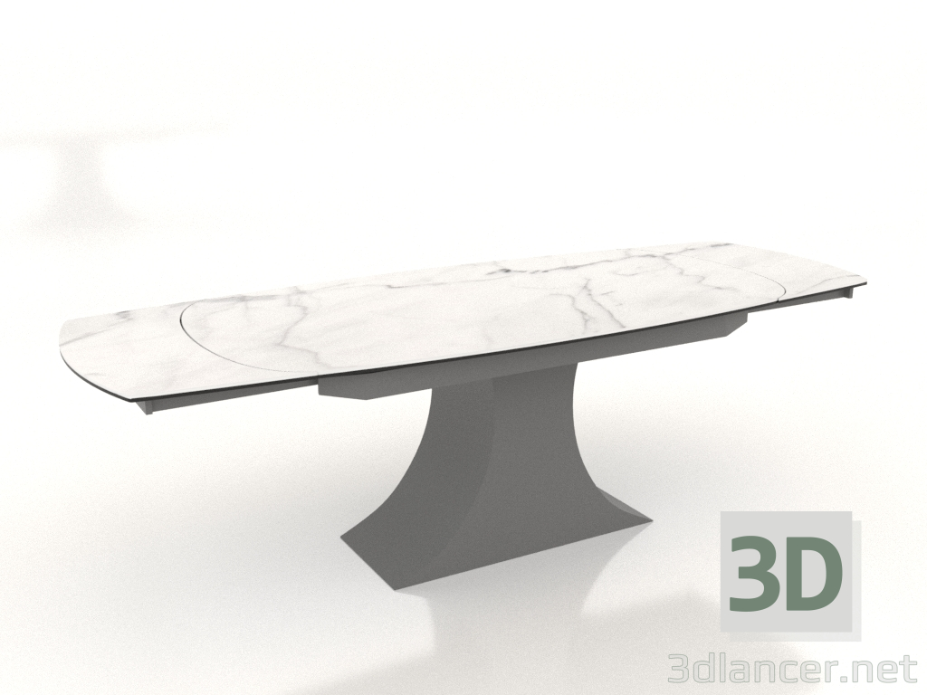 3 डी मॉडल फोल्डिंग टेबल पलेर्मो 160-240 (सफेद सिरेमिक-ग्रे) - पूर्वावलोकन