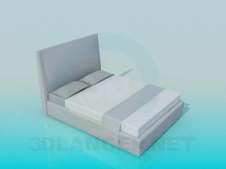 modelo 3D Estrecha cama de matrimonio - escuchar modelo 3D Estrecha cama de matrimonio - escuchar
