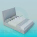 3D Modell Schmales Doppelbett - Vorschau