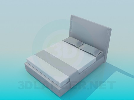 modelo 3D Estrecha cama de matrimonio - escuchar modelo 3D Estrecha cama de matrimonio - escuchar