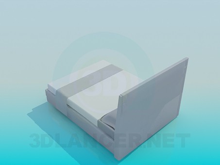 modelo 3D Estrecha cama de matrimonio - escuchar modelo 3D Estrecha cama de matrimonio - escuchar