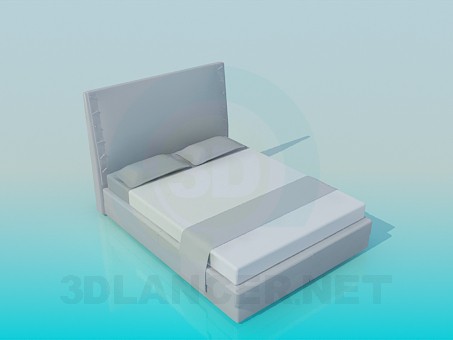 modelo 3D Estrecha cama de matrimonio - escuchar modelo 3D Estrecha cama de matrimonio - escuchar