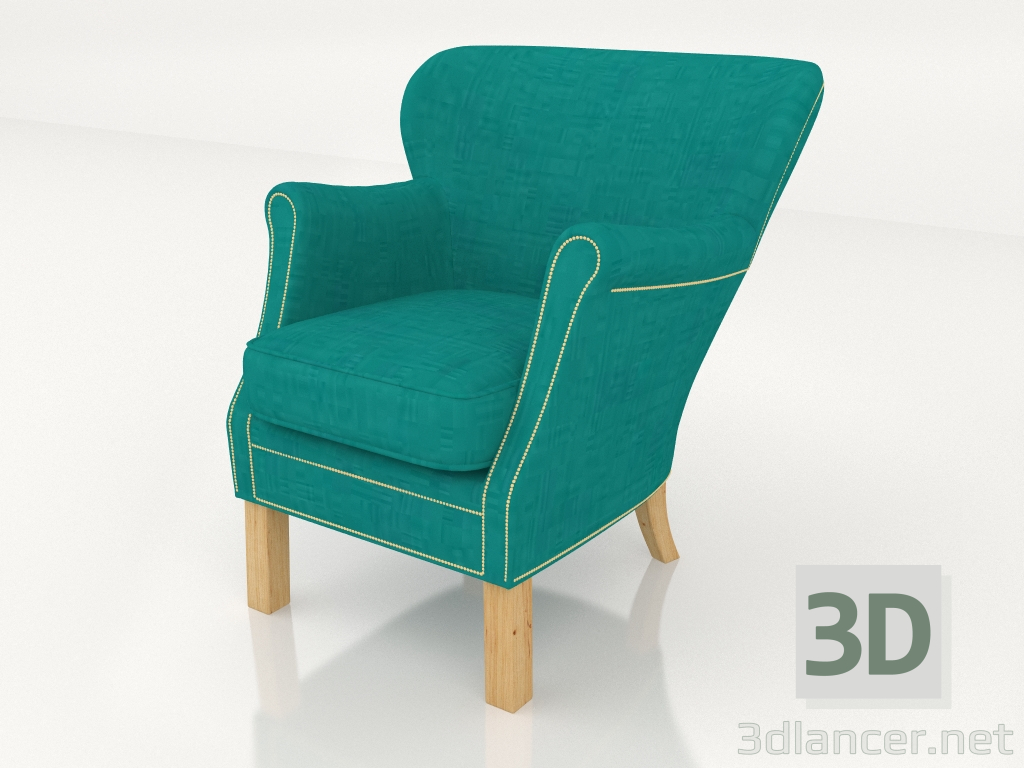 3D Modell Goldener Stuhl - Vorschau