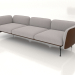 3d model 3-seater sofa (leather upholstery on the outside) - preview
