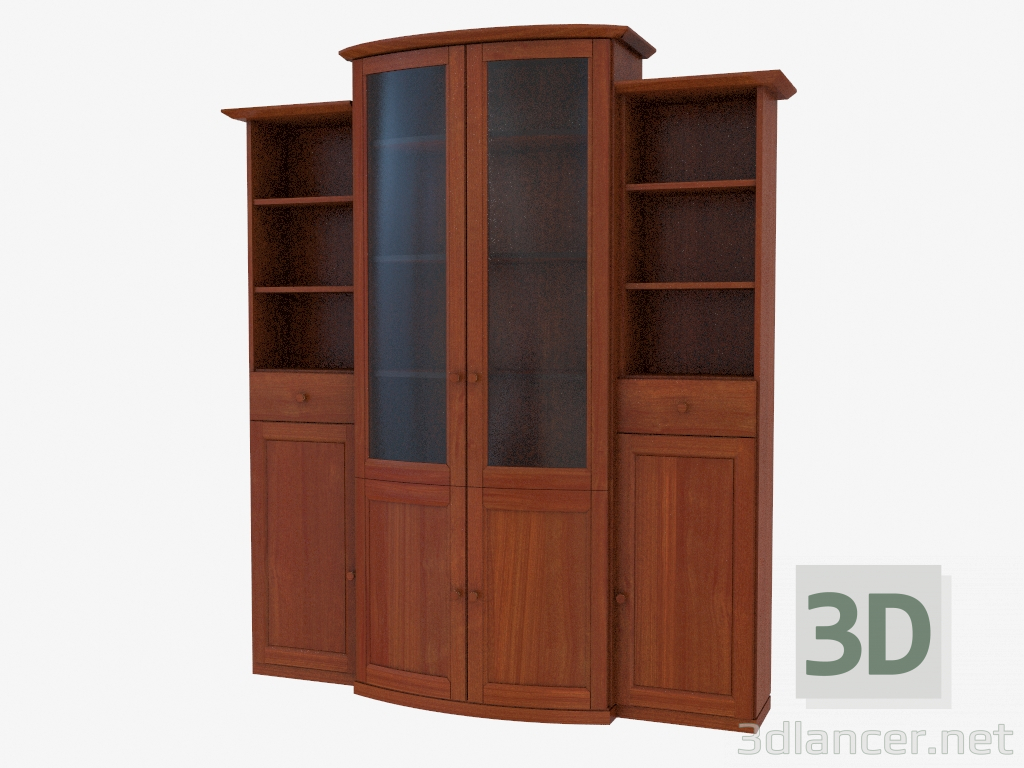 3d model The furniture wall with two narrow consoles (4805-85) - preview