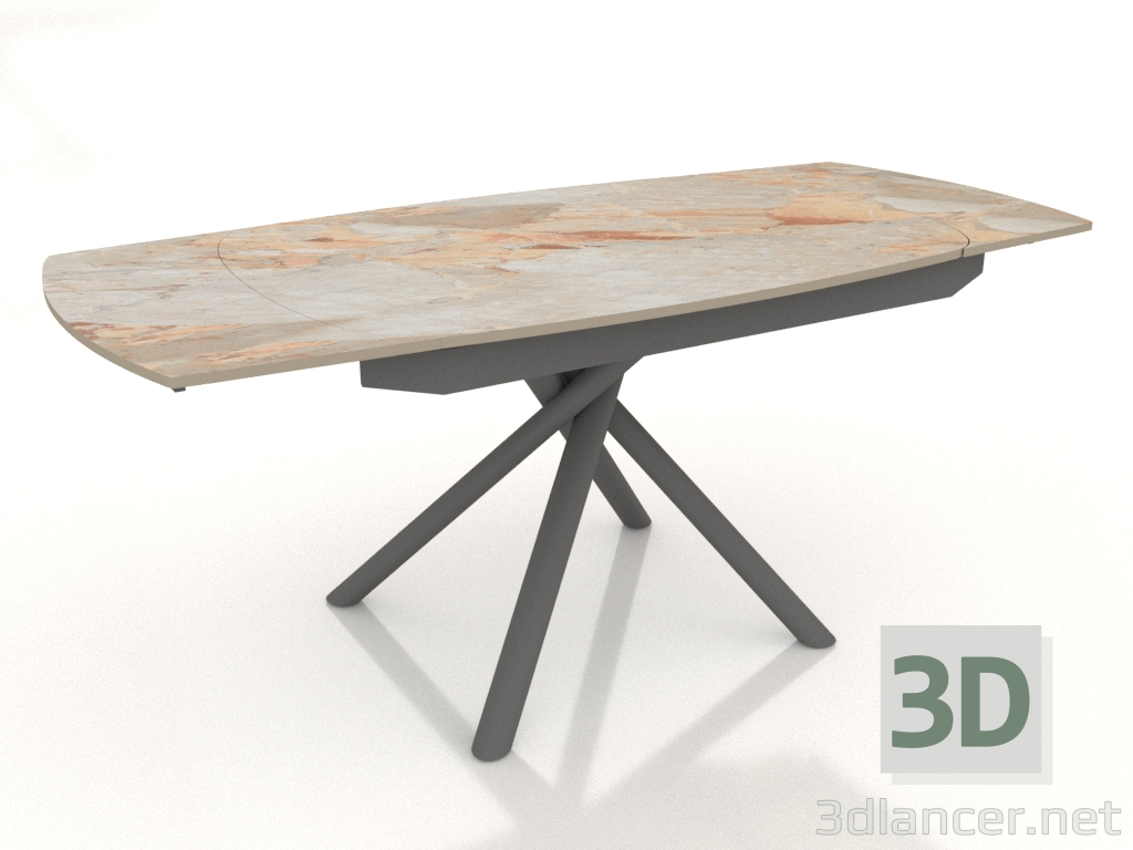 3D modeli Katlanır masa Salerno 120-180 (gri seramik) - önizleme