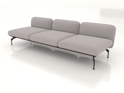 Módulo de sofá de 3 lugares (estofamento em couro na parte externa)