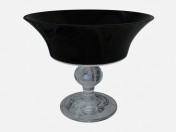 Glas-Vase auf transparente Stamm Schüssel klein-Glas schwarz