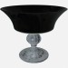 3D Modell Glas-Vase auf transparente Stamm Schüssel klein-Glas schwarz - Vorschau