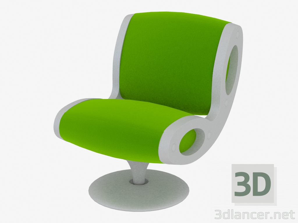 3D Modell Sessel auf rundem Bein - Vorschau