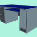 modèle 3D Table de bureau en placage de plastique. - preview