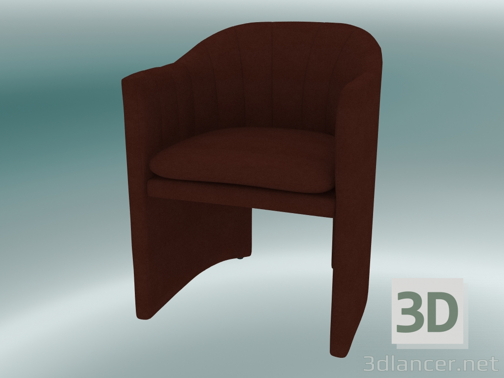 modèle 3D Chaise de salle à manger, mocassins de bureau (SC24, H 79 cm, 57x59 cm, Velours 3 Marrons) - preview