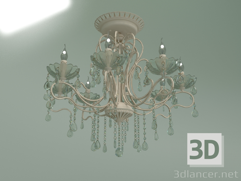 3d model Hanging chandelier 12205-8 (white-Strotskis) - preview