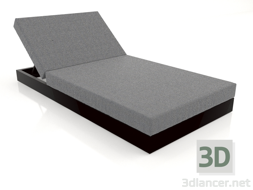3D modeli Sırtlı Yatak 100 (Siyah) - önizleme